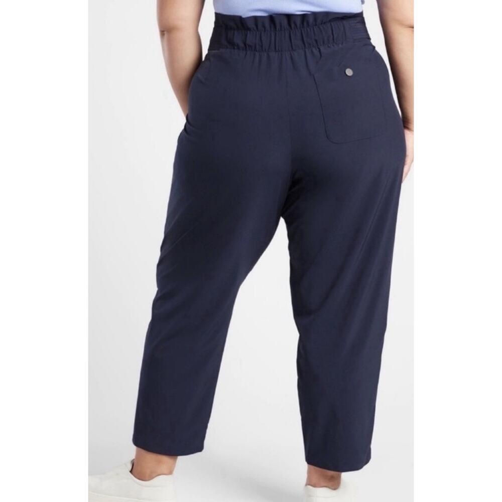 Athleta Skyline Pant II Navy Blue Women's Elastic Tie Waist Pants Size 20 PLUS - Picture 3 of 11